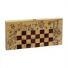 Игра настольная 3 в 1 "Рыцарь" (шахматы, шашки, нарды) L50 W25 H5 см - фото 194245