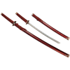 Набор самурайских мечей, 2 шт. Ножны мрамор бордовый - фото 199858