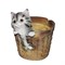 Кашпо декоративное Котенок в круглой корзине L19W16H21 см. - фото 251951