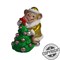 Фигурка декоративная Мышь-Снегурочка с елкой (золото) L5 W3 H6,5 см - фото 253980