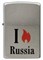 Широкая зажигалка Zippo Satin Chrome 205 Flame Russia - фото 281833