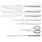 Набор ножей agness с ножницами и мусатом на пластиковой подставке, 8 предметов - фото 302586