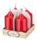 Набор свечей из 4  шт 8*4 см красный лакированный - фото 347572