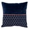 Чехол на подушку из хлопкового бархата с геометрическим принтом темно-синего цвета из коллекции ethn - фото 364493