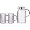 Набор agness"high-tech" кувшин с крышкой фильтром 1600 мл + 2 кружки 320 мл цвет:прозрачный - фото 396189