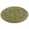 Подушка на стул круглая из хлопка оливкового цвета из коллекции Essential, 40 см - фото 404835