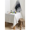 Скатерть из хлопка белого цвета в клетку из коллекции Essential, 170х170 см - фото 405126