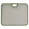 Доска разделочная из пшеничного волокна двусторонняя Ness, 34х28 см, светло-серая с зеленым кантом - фото 406405