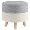 Пуф Devy, D40х40 см, бежевый/серый - фото 406769