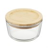 Контейнер стеклянный с бамбуковой крышкой, 240 мл - фото 407045