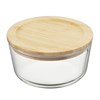 Контейнер стеклянный с бамбуковой крышкой, 480 мл - фото 407049