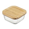 Набор стеклянных квадратных контейнеров с бамбуковыми крышками, 3 шт. - фото 407120