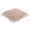 Чехол на подушку макраме с бахромой цвета пыльной розы из коллекции Ethnic, 45х45 см - фото 407842