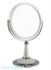 Настольное круглое зеркало "WPearl", двухстороннее, 18 см, с кристаллами - фото 42864