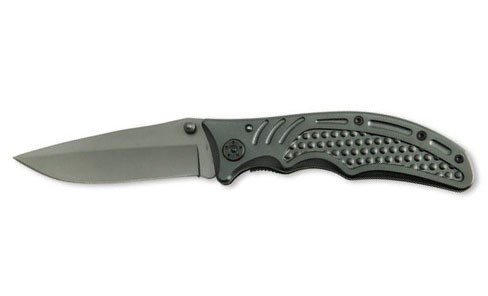 Нож складной Stinger, 90 мм (черный), рукоять: сталь/алюминий (черный), коробка картон - фото 255451