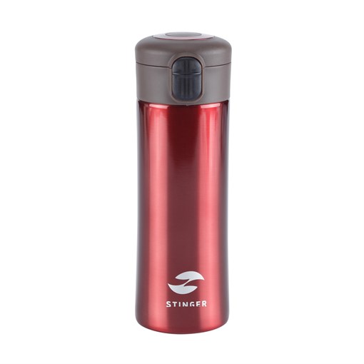 Термокружка Stinger, 0,35 л, сталь/пластик, красный глянцевый, 8,4 x 7 x 21,2 см - фото 259195