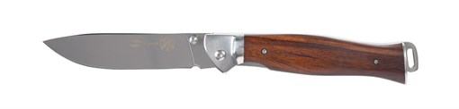 Нож складной Stinger, 105 мм (серебристый), рукоять: сталь/дерево (серебр.-корич.), коробка картон - фото 259231