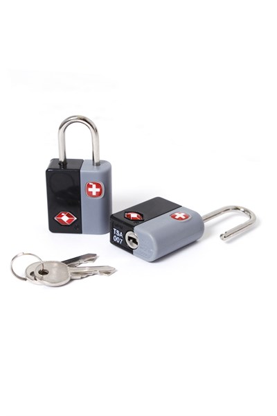 Замок навесной SWISSGEAR, черный/серый, АБС-пластик, 2,5 x 1,3 x 5 см - фото 259350