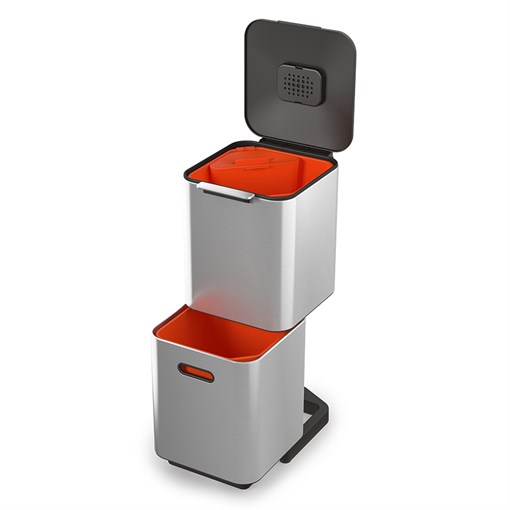 Контейнер для мусора с двумя баками totem compact 40 л нержавеющая сталь - фото 312997