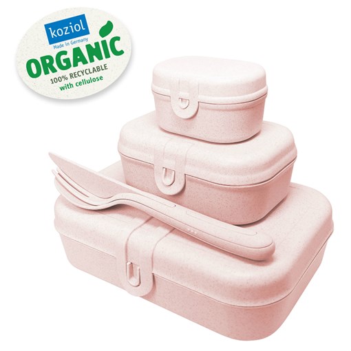 Набор ланч-боксов и столовых приборов pascal, organic, розовый, 3 шт. - фото 313860