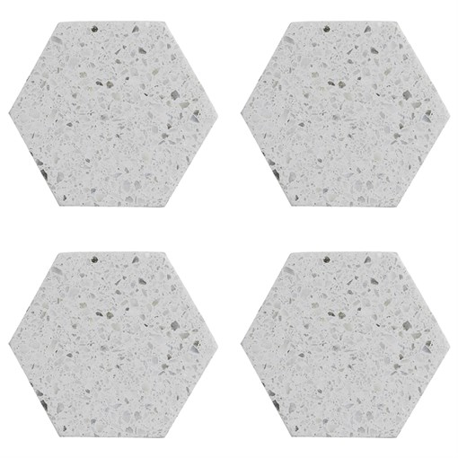 Набор из 4 подставок из камня elements hexagonal 10 см - фото 316737