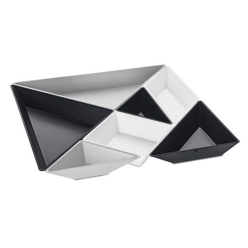 Менажница tangram ready, organic, черно-бело-серая - фото 317112