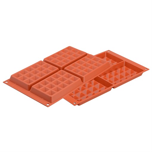 Форма для приготовления вафель waffel classic силиконовая красная - фото 318288