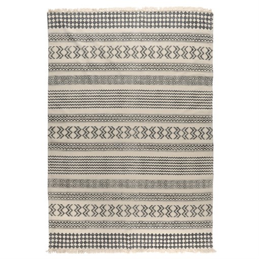 Ковер из хлопка с контрастным орнаментом и бахромой из коллекции ethnic, 160х230 см - фото 320100