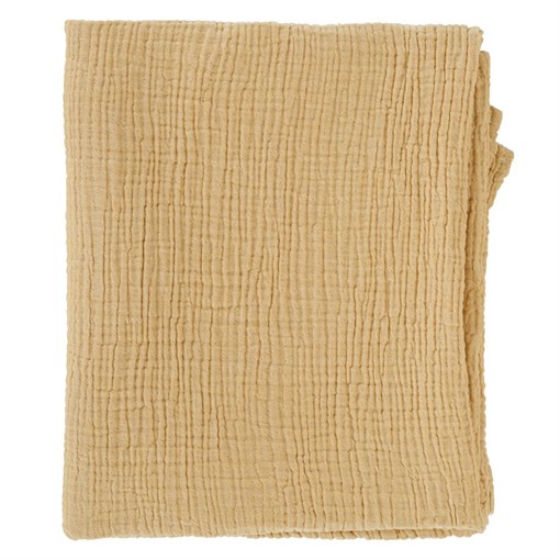 Одеяло из жатого хлопка горчичного цвета из коллекции essential 90x120 см - фото 321073