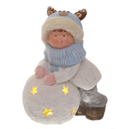 Фигурка декоративная "Мальчик" с подсветкой, L34,5 W22,5 H43,5 см, (3хAAA не прилаг.) - фото 330864