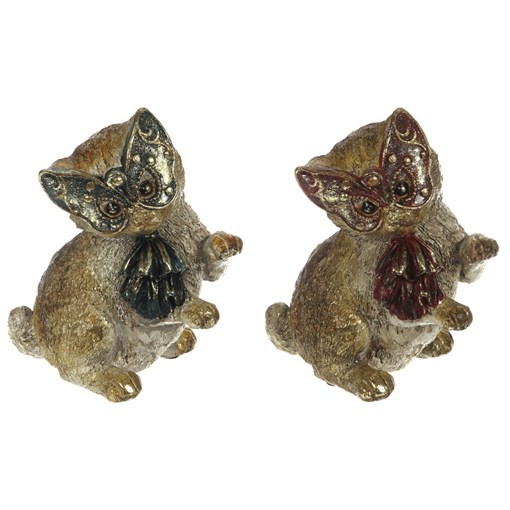 Фигурка декоративная "Кот в маске", L13 W10,5 H16 см, 2в. - фото 330866