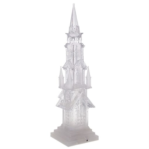 Фигурка декоративная с подсветкой и эффектом вьюги  "Замок", L11 W11,5 H43,5 см(работает от 4хААА не - фото 331323