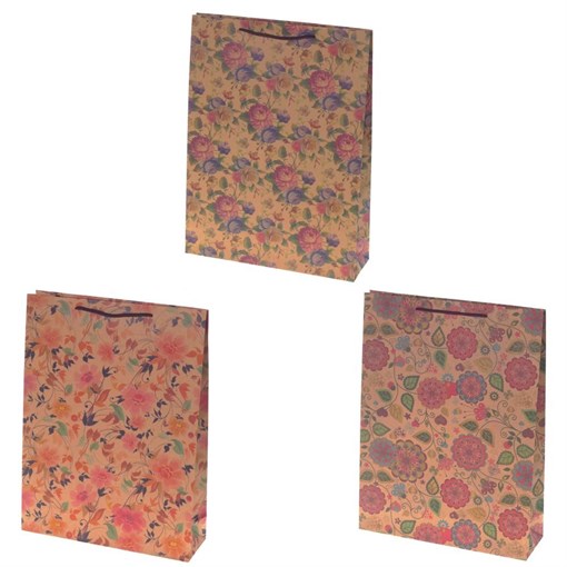 Пакет подарочный (бумага, плотность 180г/м2, блок 12шт), L23,5 W8,5 H31,5 см, 3в. - фото 334476