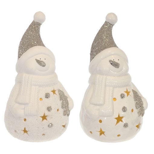 Фигурка декоративная "Снеговик с подсветкой", L11,7 W11,3 H21,5 см (2хLR44, не прилаг.), 2 в. - фото 336172