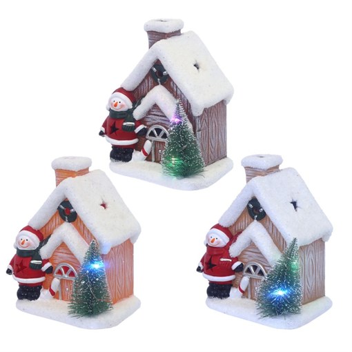 Фигурка декоративная "Домик" с подсветкой L11,7 W8 H14 см (2хLR44, не прилаг.), 3 в. - фото 336193