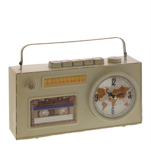 Часы настольные декоративные "Магнитофон" , L29,5 W8,5 H17 см, (1хАА не прилаг.) - фото 337260