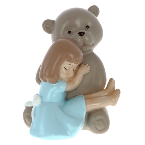 Фигурка декоративная "Девочка с мишкой", L17 W16,5 H19 см - фото 337958