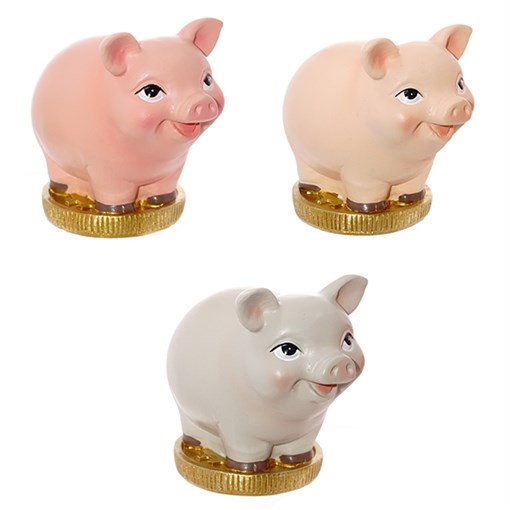 Фигурка декоративная "Свинка", L7,3 W4,2 H5см, 3в - фото 344183