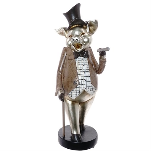 Фигурка декоративная "Свинка", L11,5 W11,5 H30,5см - фото 344216