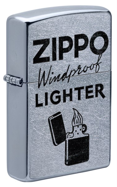 Зажигалка ZIPPO Zippo Windproof с покрытием Street Chrome™, латунь/сталь, серебристая, 38x13x57 мм - фото 354506