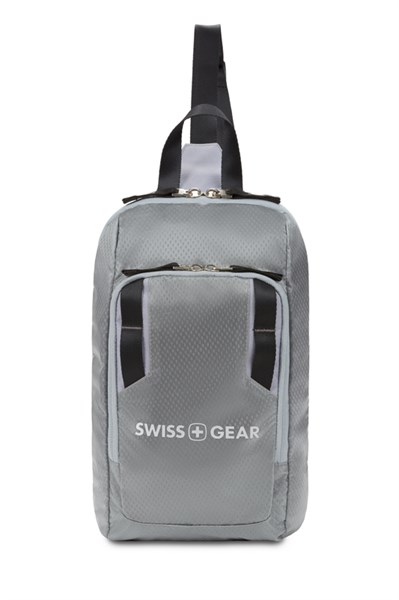 Рюкзак SWISSGEAR с одним плечевым ремнем, темно-серый/серый, полиэстер рип-стоп, 18 x 5 x 33 см, 4 л - фото 355127