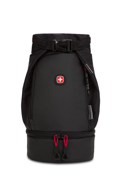Термосумка для ланча SWISSGEAR, прорезиненный полиэстер 600D, чёрный/красный, 17х17x37 см, 5 л - фото 355252