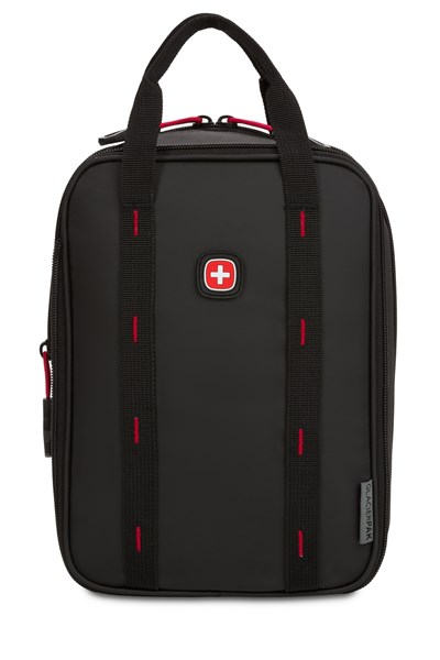 Термосумка для ланча SWISSGEAR, прорезиненный полиэстер 600D, черный/красный, 23х15х10 см, 3,5 л - фото 355258