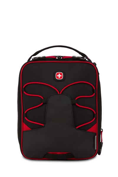 Термосумка для ланча SWISSGEAR, прорезиненный полиэстер 600D, чёрный/красный, 20х18х26 см, 8,5 л - фото 355273