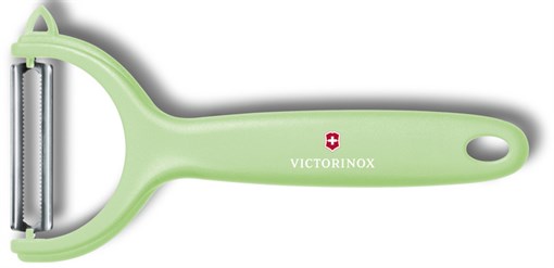 Нож для чистки томатов и киви VICTORINOX, двусторонее зубчатое лезвие, салатовая рукоять - фото 355411