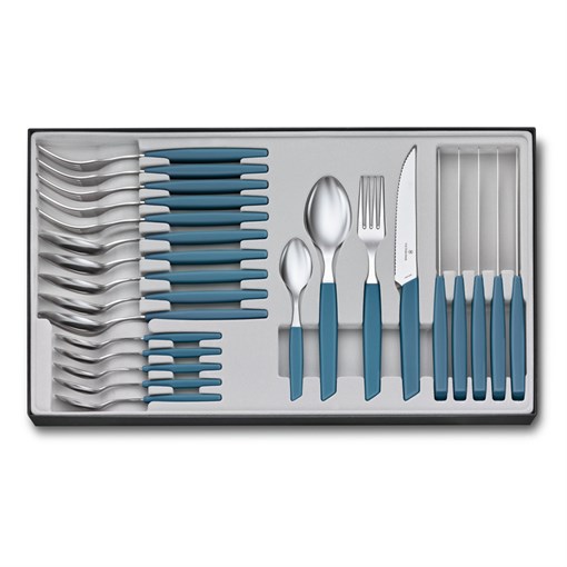 Набор из 24 столовых принадлежностей VICTORINOX Swiss Modern: 6 ножей для стейка, 6 вилок, 12 ложек - фото 355475