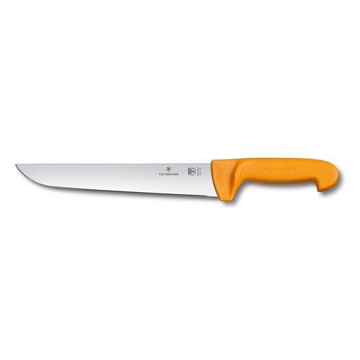 Нож мясника / нож для забоя VICTORINOX Swibo с лезвием 21 см, жёлтый - фото 355541
