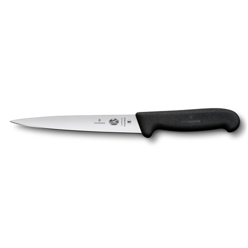 Нож филейный VICTORINOX Fibrox с гибким лезвием 16 см, чёрный - фото 355559