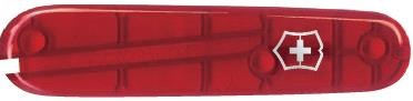 Передняя накладка для ножей VICTORINOX 91 мм, пластиковая, полупрозрачная красная - фото 355608