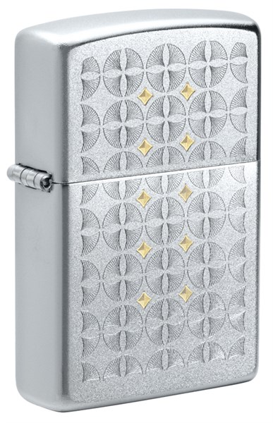 Зажигалка ZIPPO Sand Dollar Pattern с покрытием Satin Chrome, латунь/сталь, серебристая, 38x13x57 мм - фото 356609